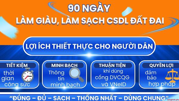 Bài Tuyên truyền "Chiến dịch 90 ngày làm giàu, làm sạch cơ sở dữ liệu đất đai"